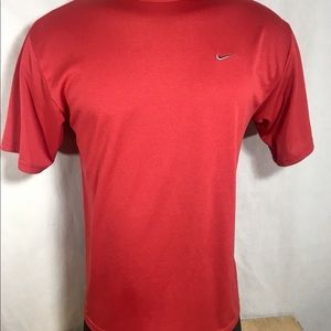 Nike Dri Fit Dry Running Short Sleeve Shirt Red